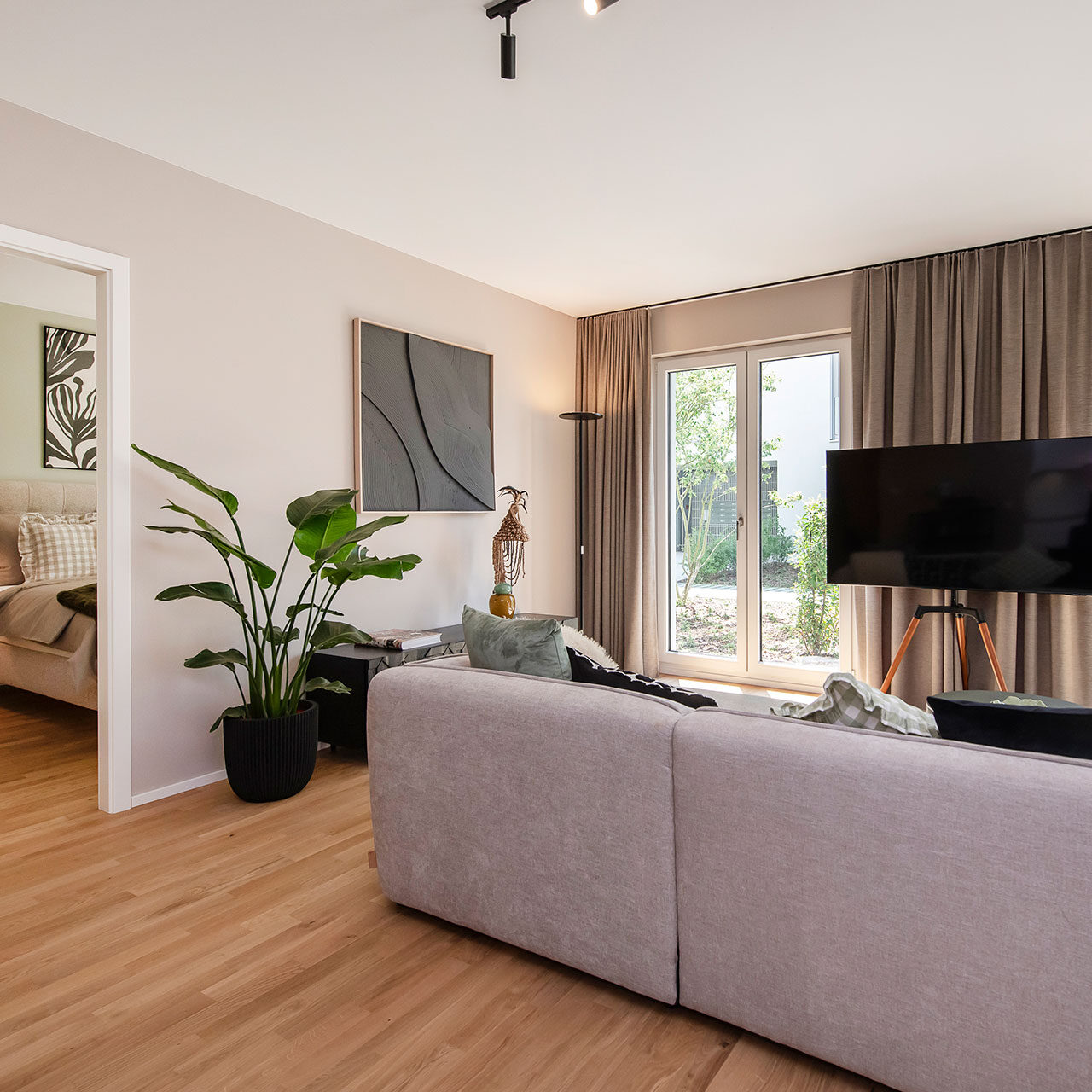 3-Zimmer Apartment Wohn- und Schlafbereich